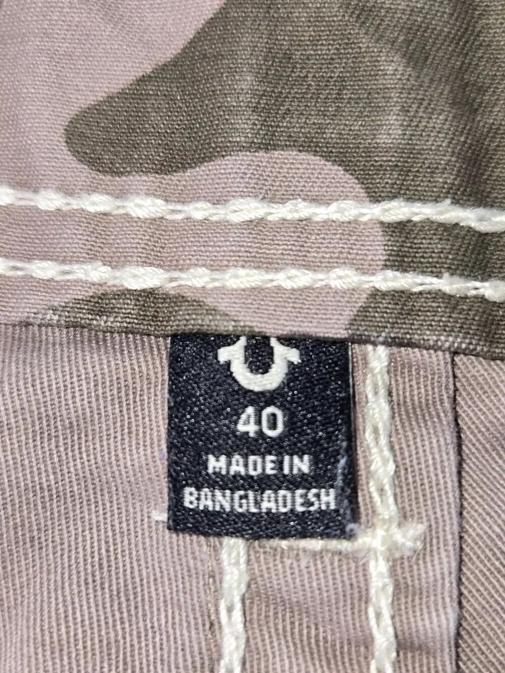 True Religion Shorts Mens 40 Green Camo Cargo Canvas Pockets Army Outdoor Summer